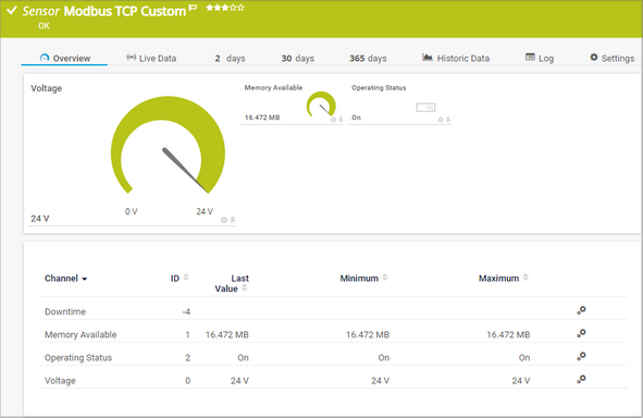 Modbus TCP Custom Sensor