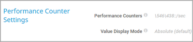 Performance Counter Settings