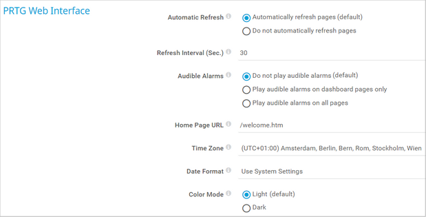 PRTG Web Interface